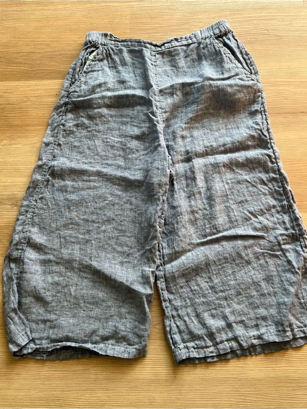 CP Shades Linen Capri Wide-Leg Pants • LG